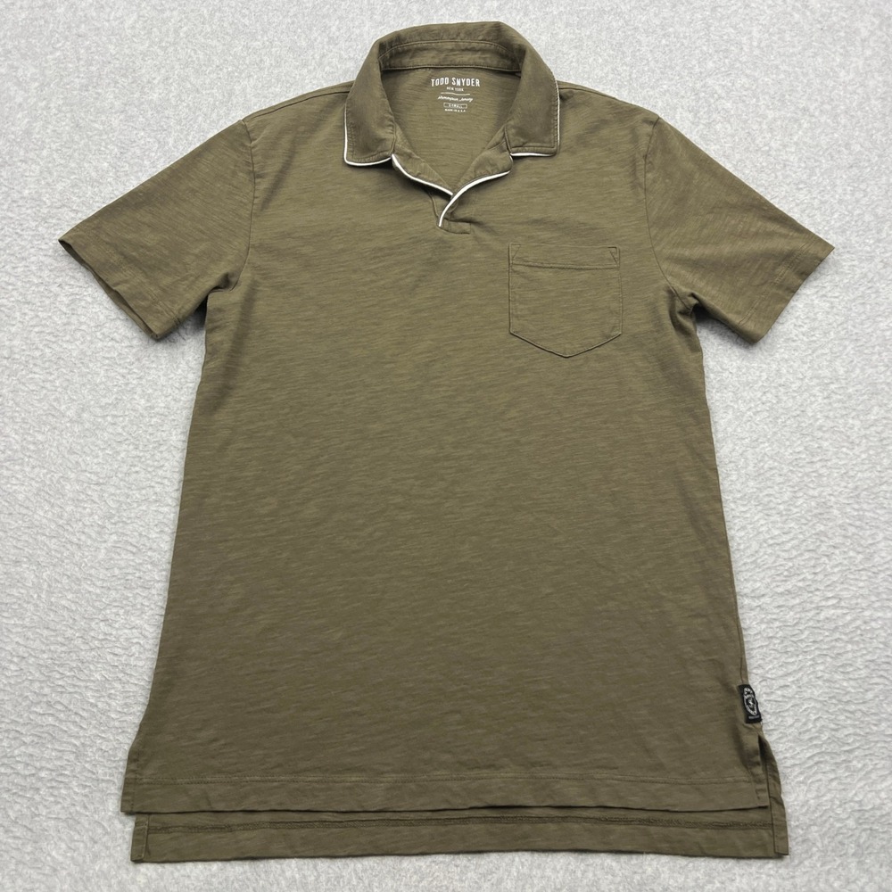 Todd Snyder Knit Polo Mens XS Brown Homespun Jersey Short Sleeve Pocket Shirt